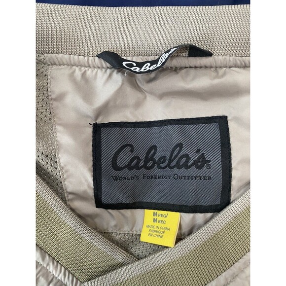 SET (2) Cabelas V-neck Pullover Men's Medium Blue Tan Windbreaker Golf Outdoor - Picture 4 of 14